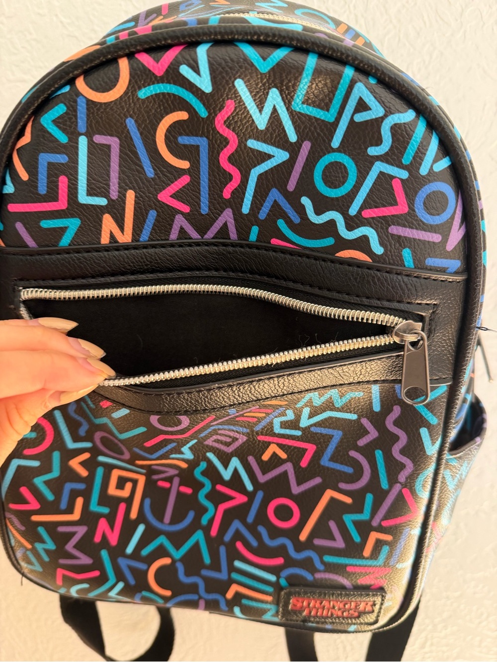 Black Multicolor Mini Backpack - Picture 6 of 7